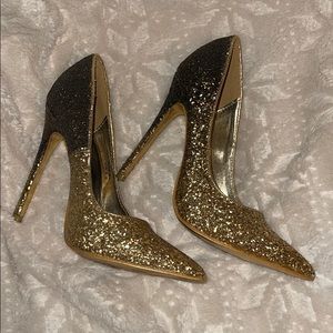 Ombré gold and black stiletto